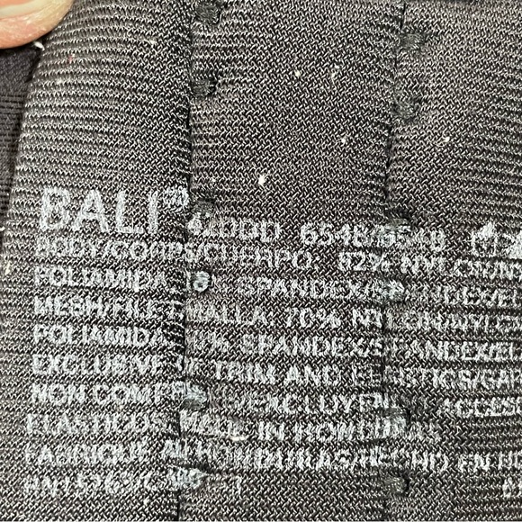 Bali Black Smoothing Bra Lightly Lined Back Smoothing W/ Underwire-42DDD - Picture 7 of 7